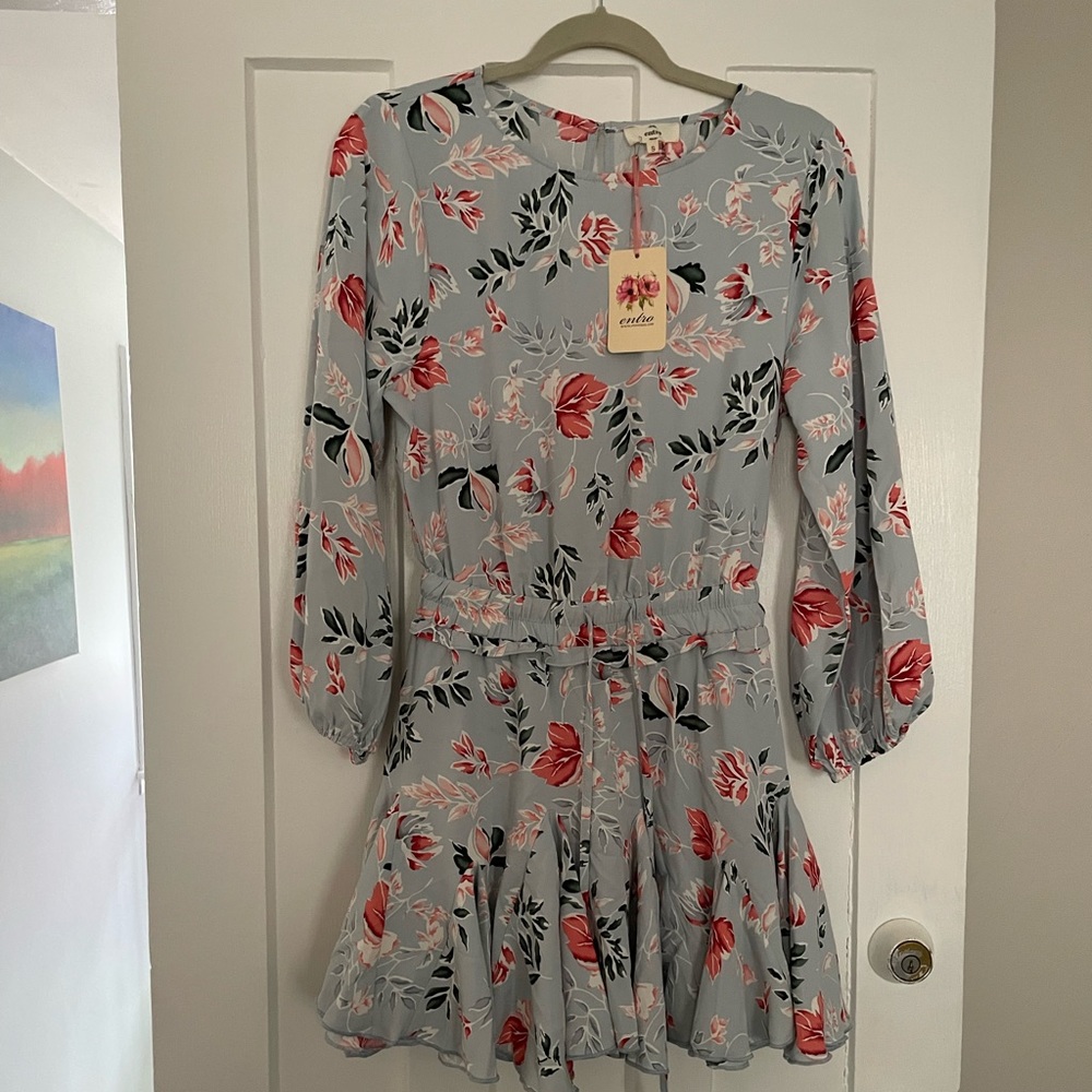 Entro Floral Romper Dress NWT